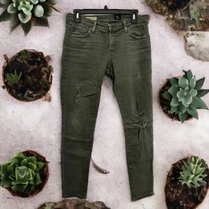 ⚘️Adriano Goldschmied "AG" The Legging Ankle Super Skinny Jeans Military Green